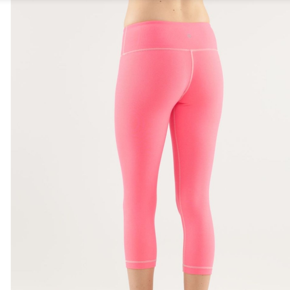Rare Lululemon Wunder Under Crop Dune Flash Wee - image 3
